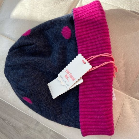 NWT Reversible Beanie in Blue and Magenta (wool & alpaca blend) - Picture 3 of 7